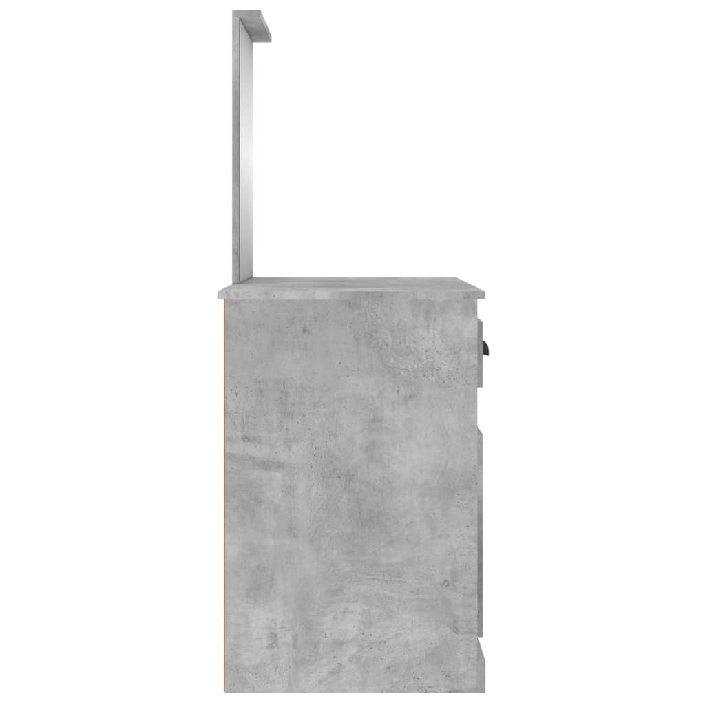 vidaXL Coiffeuse et miroir gris béton 90x50x132,5 cm bois d'ingénierie