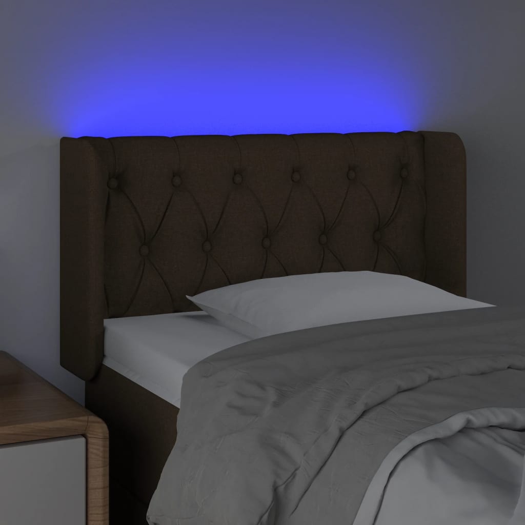 vidaXL Tête de lit à LED Noir 83x16x78/88 cm Tissu
