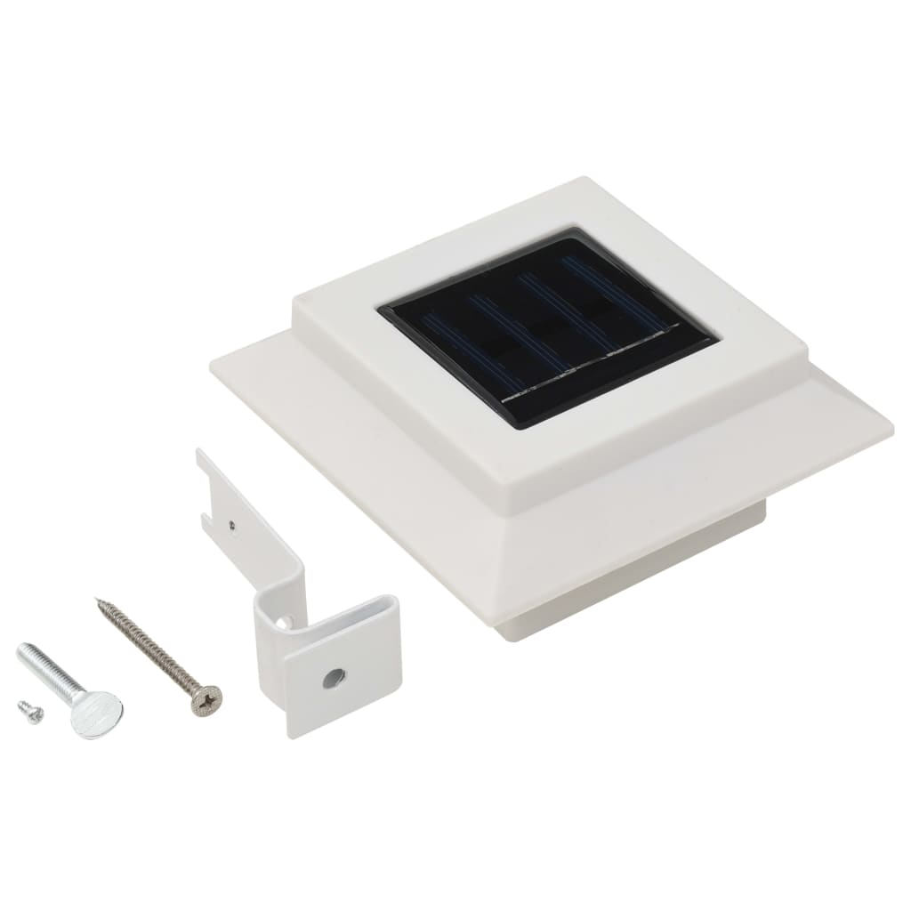 vidaXL Lampes solaires à LED carrées d'extérieur 12 pcs 12 cm Blanc