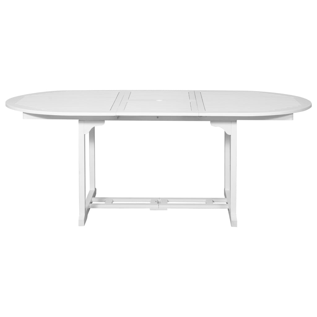 vidaXL Table de jardin Blanc 200x100x74 cm Bois d'acacia massif