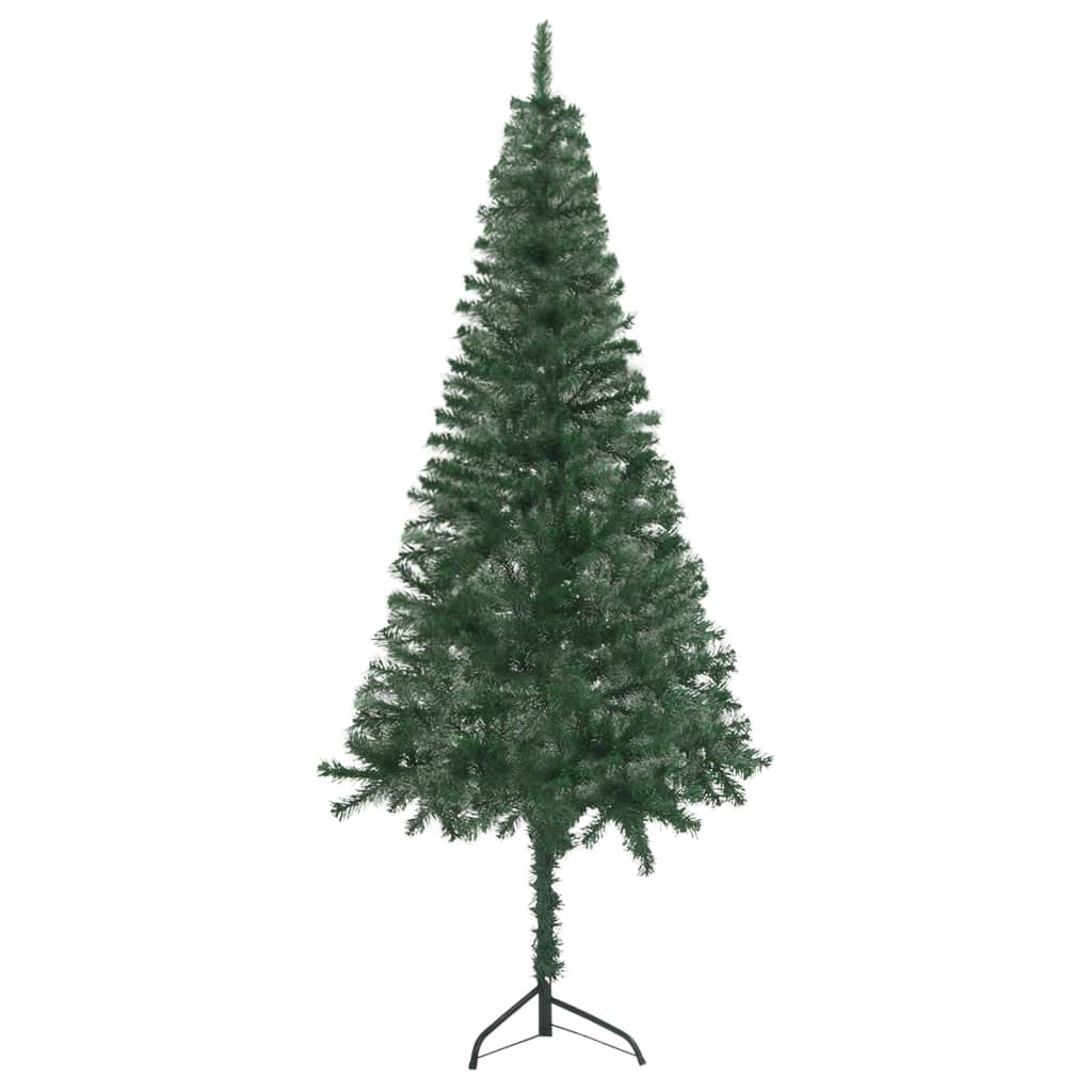 vidaXL Arbre de Noël artificiel d'angle pré-éclairé vert 180 cm PVC