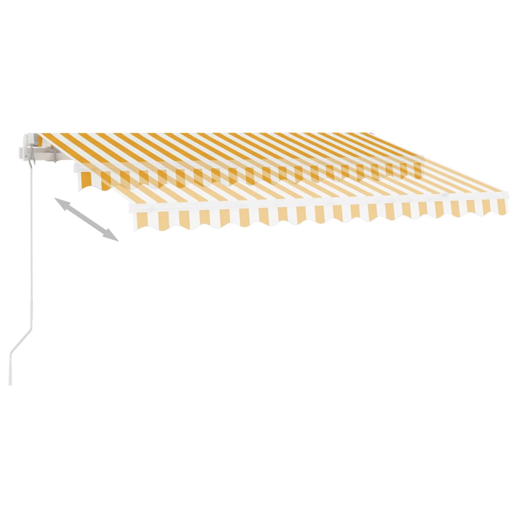 vidaXL Auvent manuel rétractable avec LED 300x250 cm Jaune et blanc