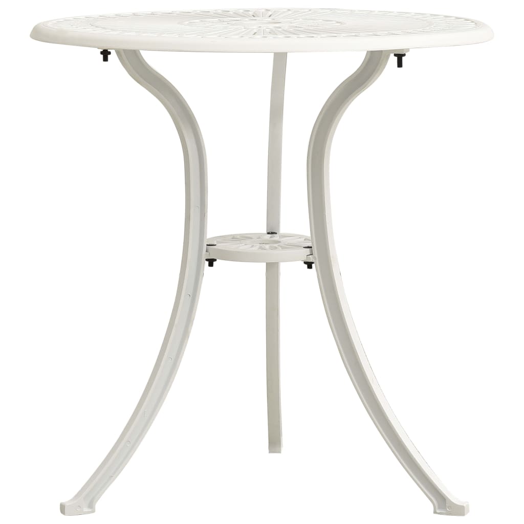 vidaXL Table de jardin Blanc 62x62x65 cm Aluminium coulé