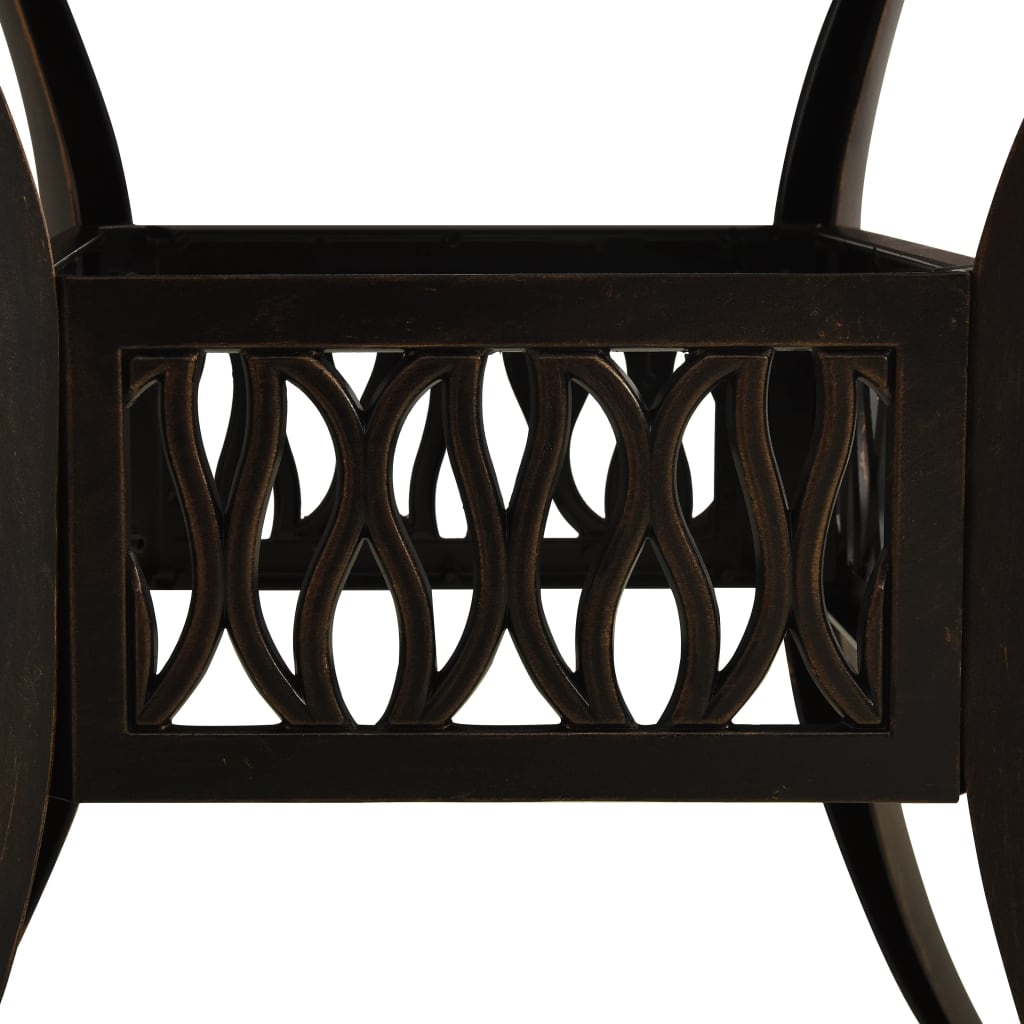 vidaXL Table de jardin Bronze 90x90x73 cm Aluminium coulé