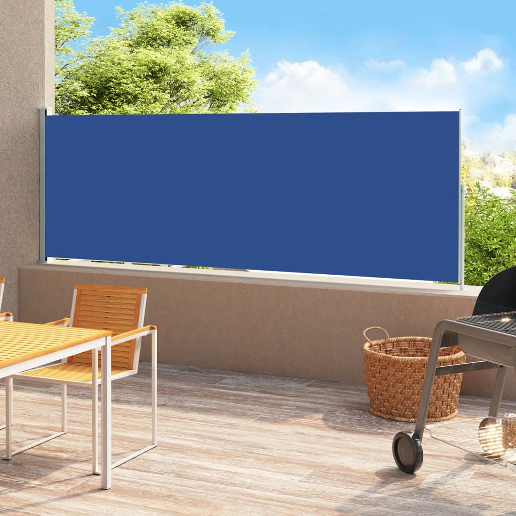 vidaXL Auvent latéral rétractable de patio 180x500 cm Bleu