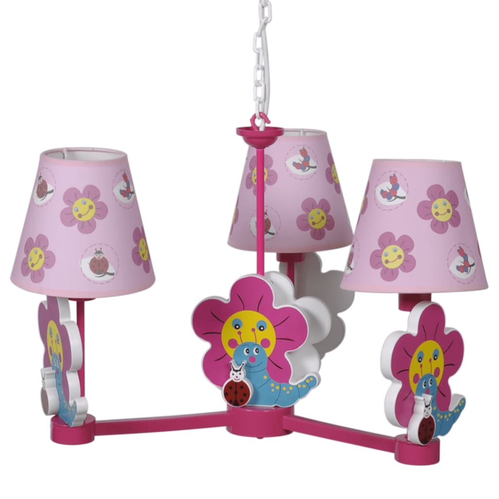 Luminaires chambres d'enfant modèle 3 abat-jours fleurs
