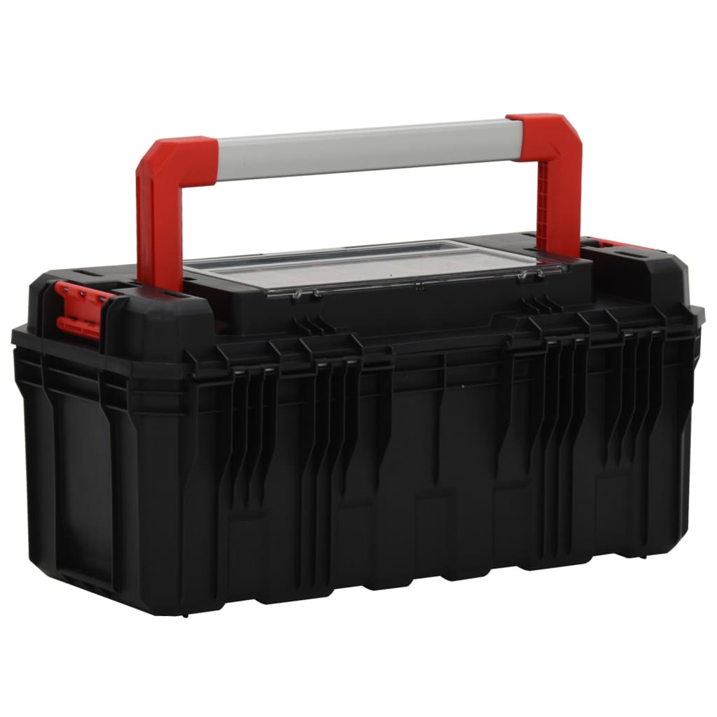 vidaXL Boîte à outils Noir et rouge 55x28x26,5 cm