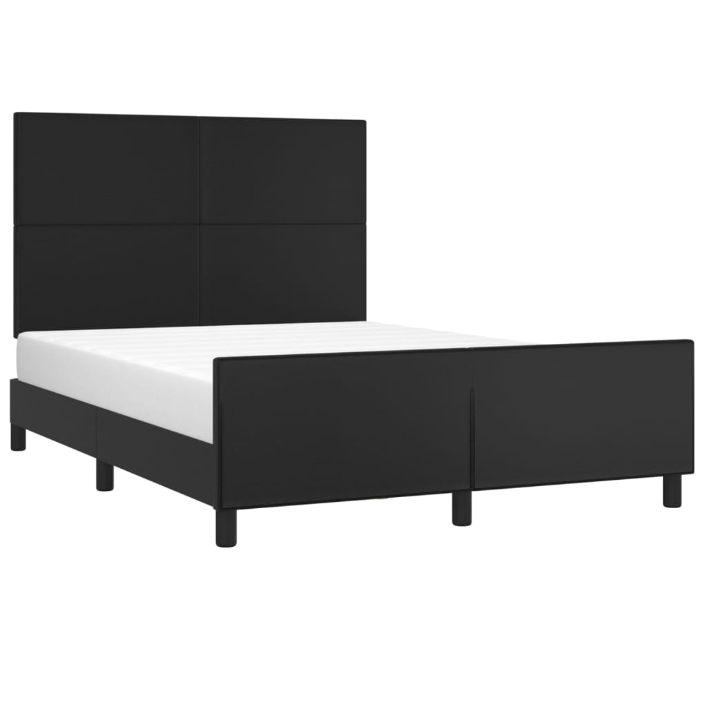 vidaXL Cadre de lit avec tête de lit Noir 140x190 cm Similicuir