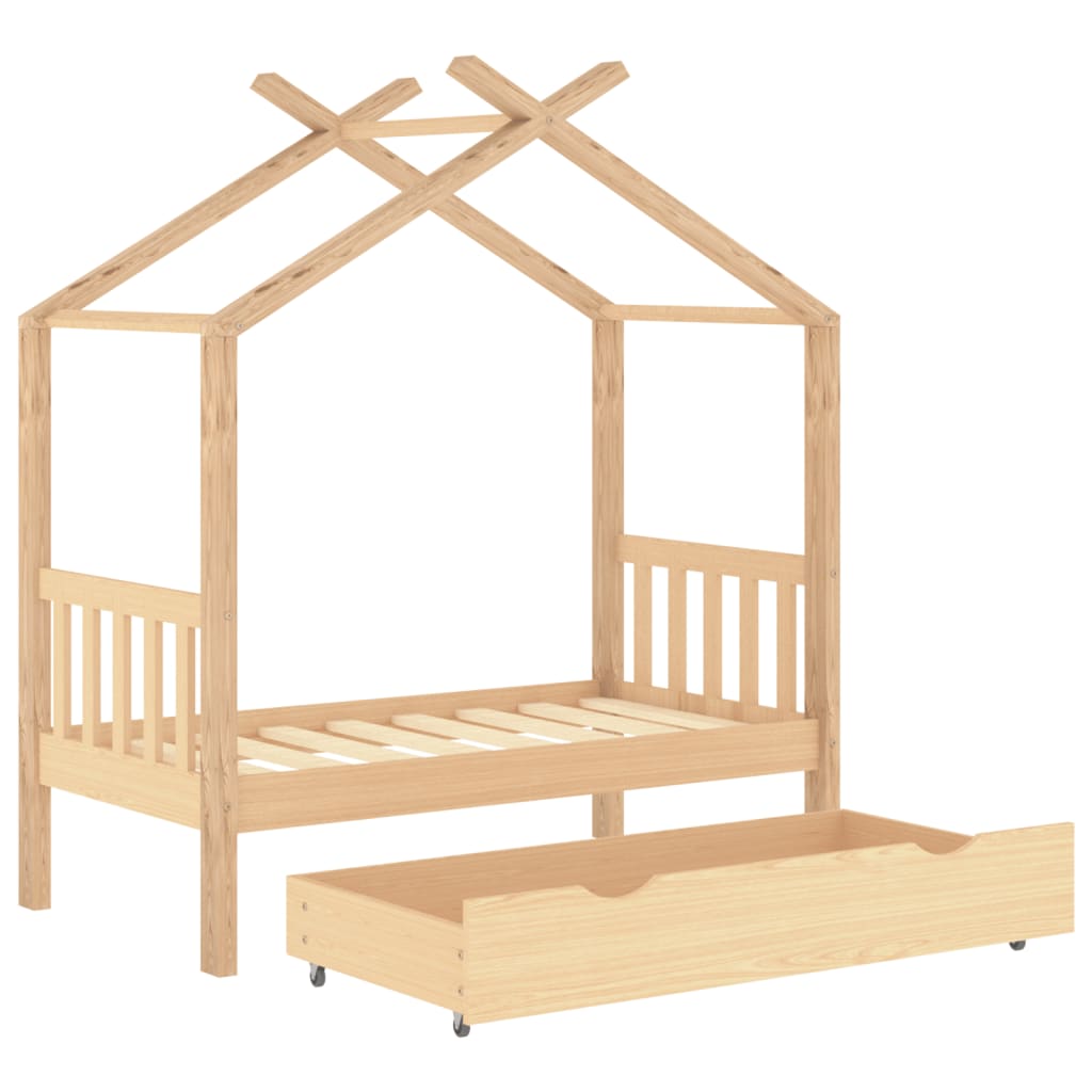 vidaXL Cadre de lit d'enfant avec tiroir Bois de pin massif 70x140 cm