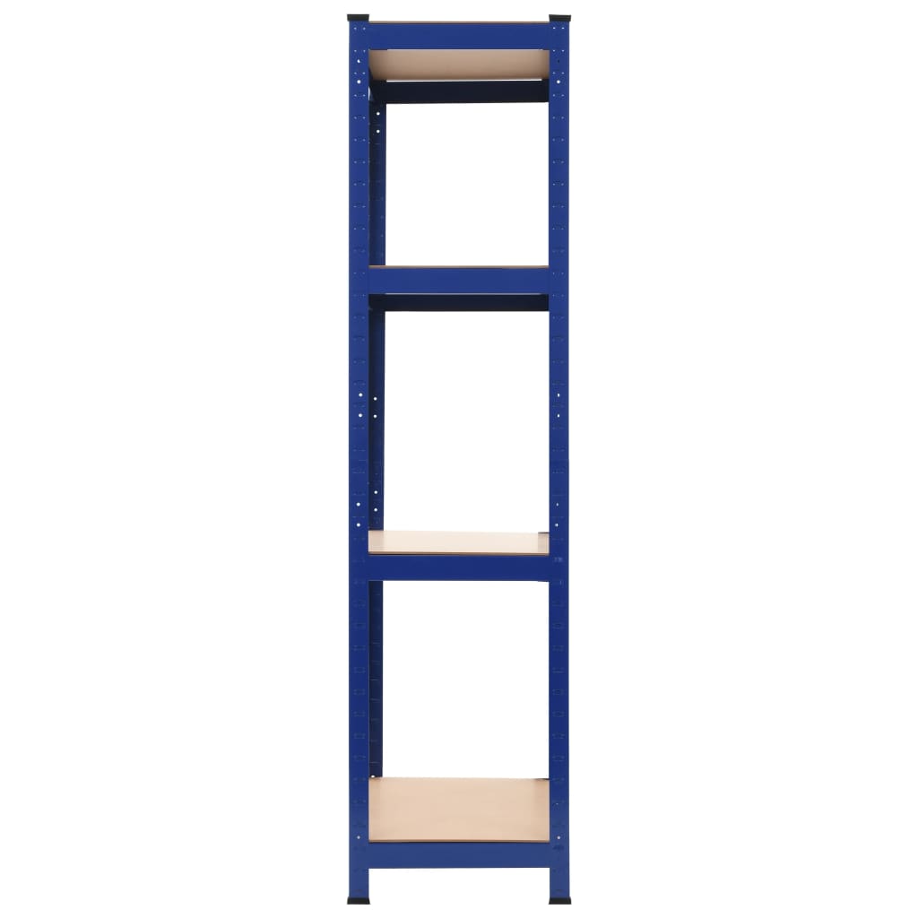 vidaXL Étagère de rangement à 4 niveaux Bleu Acier et bois ingénierie