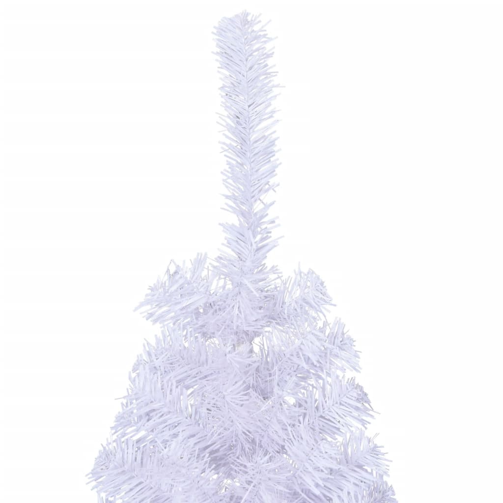 vidaXL Sapin de Noël artificiel moitié avec support blanc 120 cm PVC
