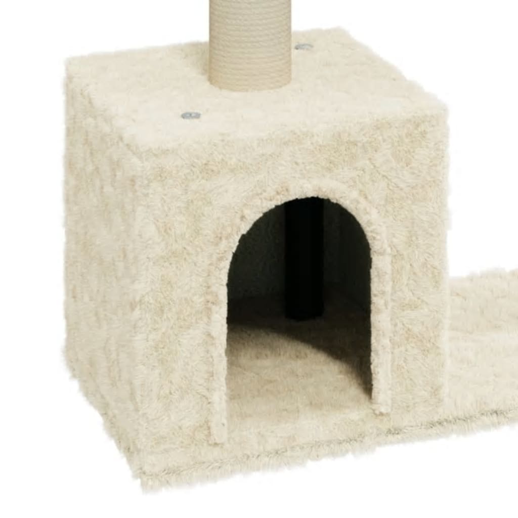 vidaXL Arbre à chat avec griffoirs en sisal Crème 60 cm