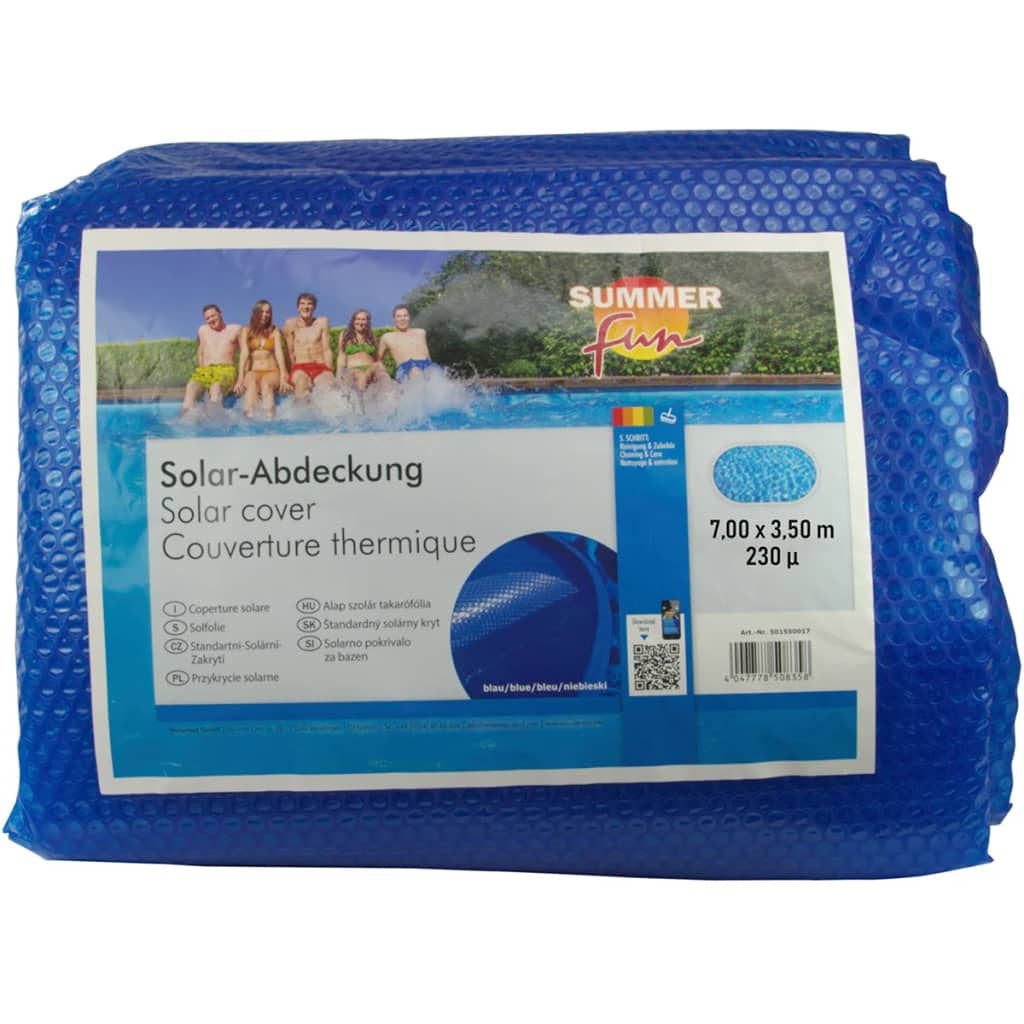 Summer Fun Couverture solaire de piscine d'été Ovale 700x350cm PE Bleu