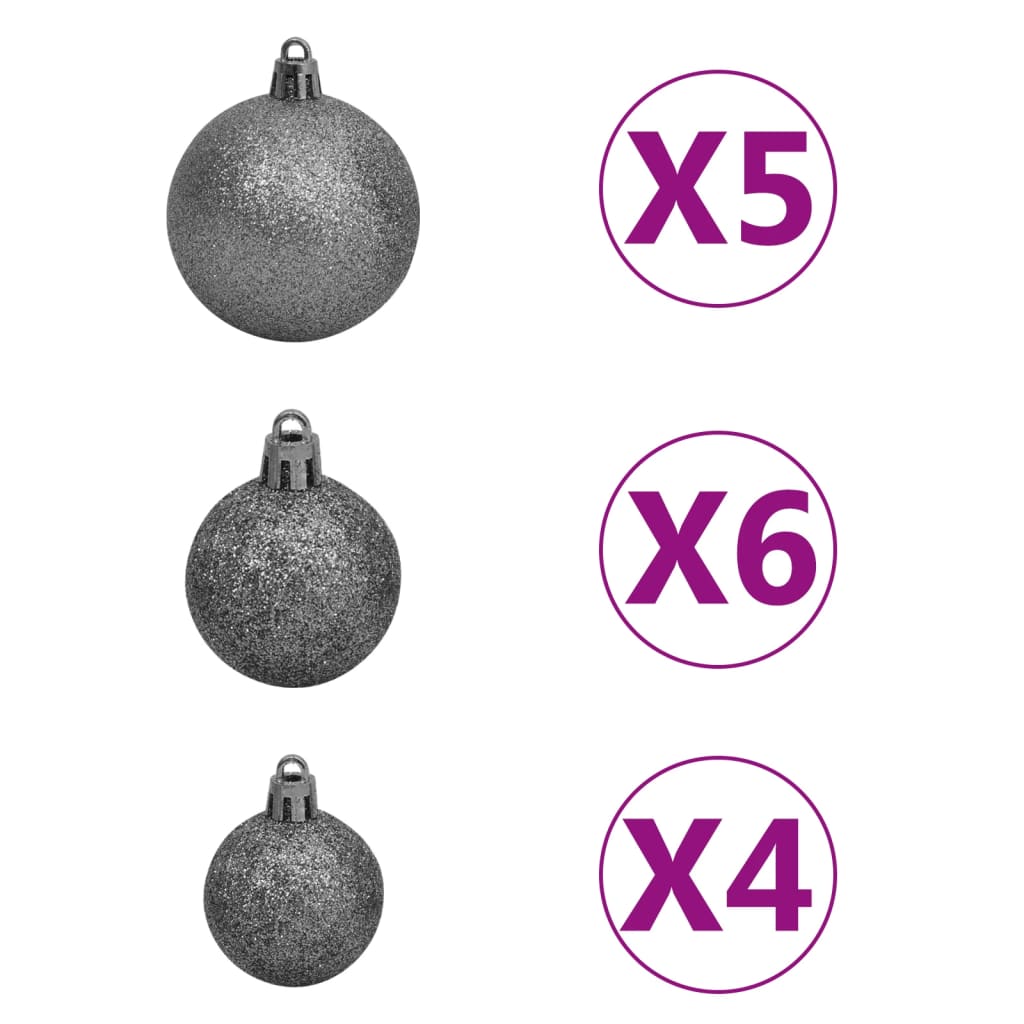 vidaXL Arbre de Noël artificiel pré-éclairé et boules blanc 150 cm