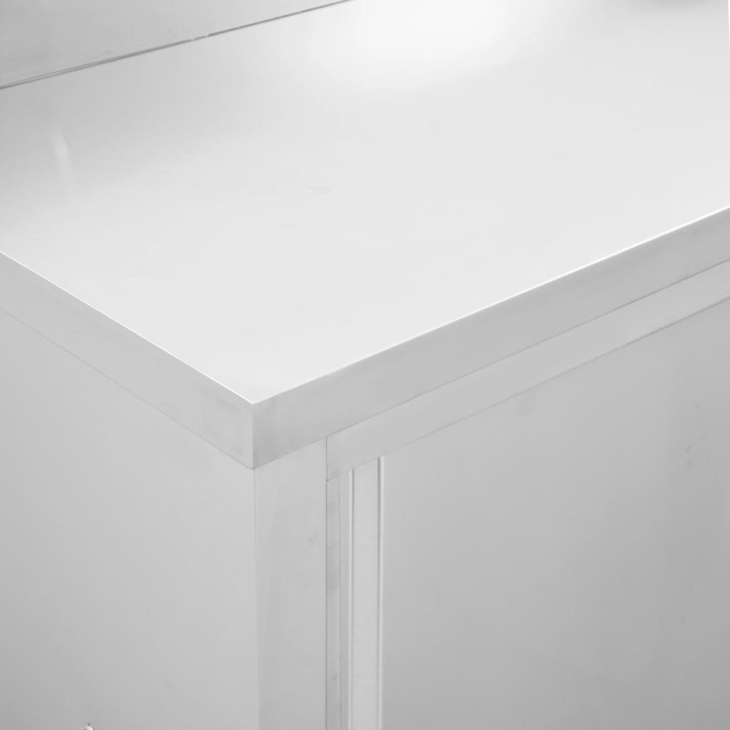 vidaXL Tables avec portes coulissantes 2 pcs 200x50x(95-97) cm Inox