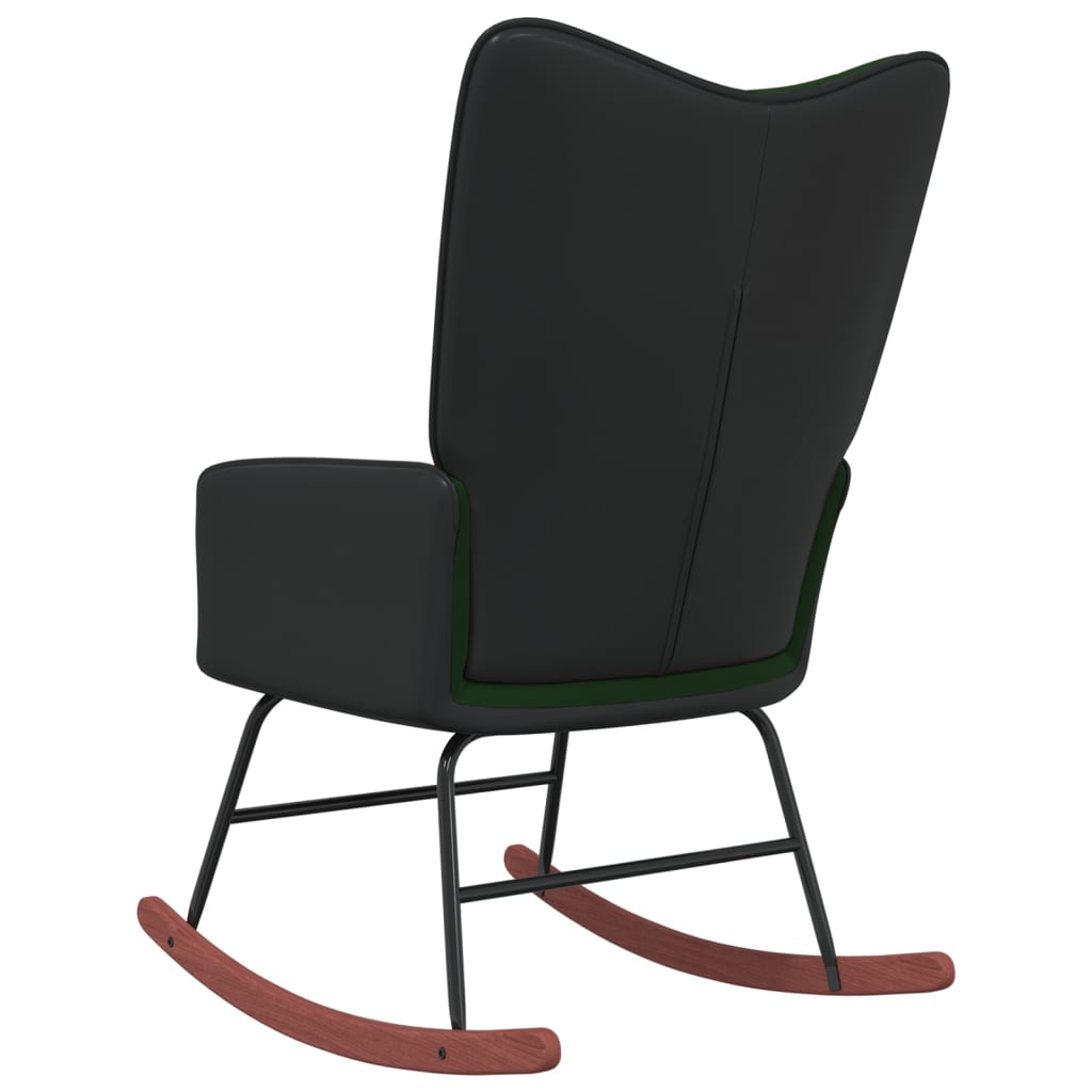 vidaXL Chaise à bascule Vert foncé Velours et PVC