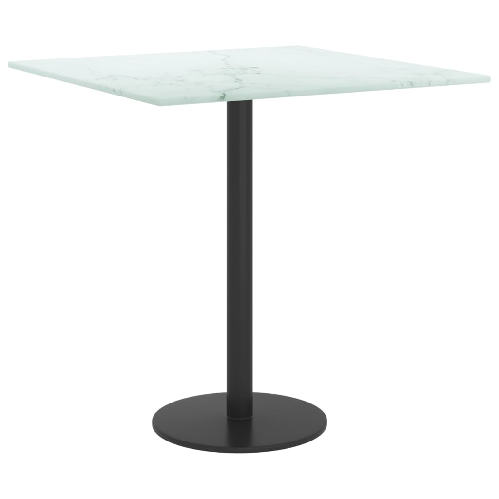 vidaXL Dessus de table blanc 40x40 cm 6 mm verre trempé design marbre