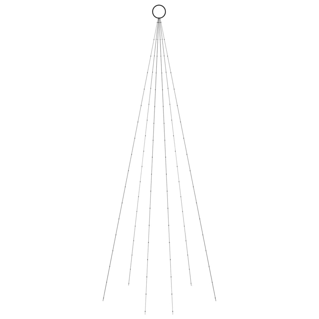 vidaXL Sapin de Noël sur mât de drapeau 108 LED Blanc chaud 180 cm