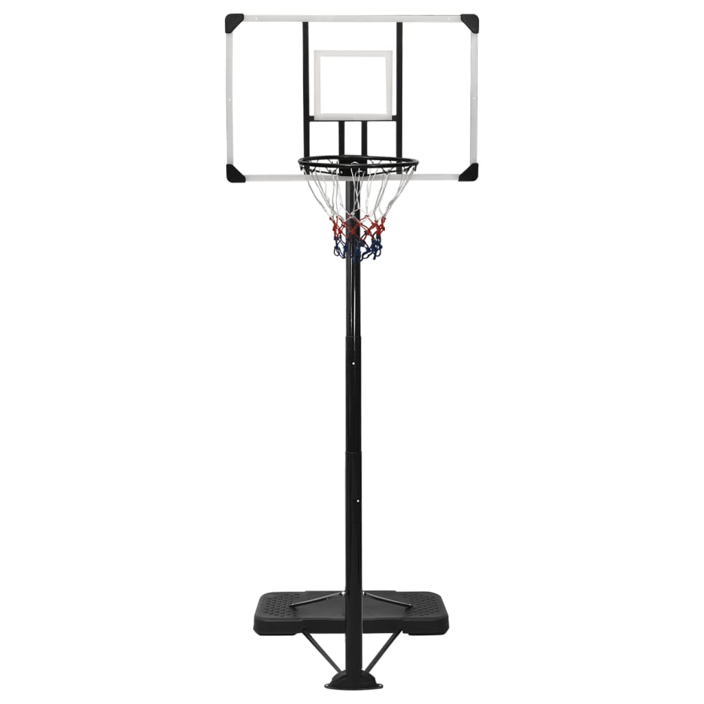 vidaXL Support de basket-ball Transparent 256-361 cm Polycarbonate