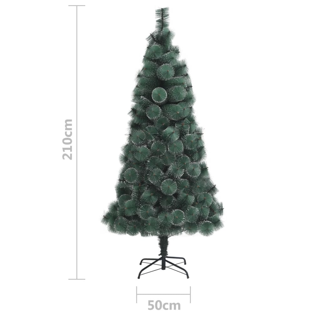 vidaXL Sapin de Noël artificiel avec support Vert 210 cm PET