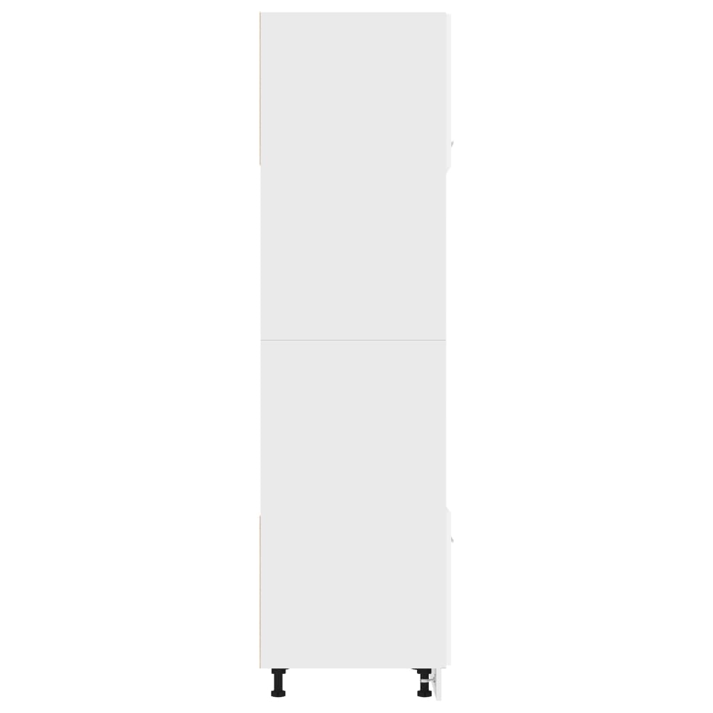 vidaXL Armoire à micro-ondes Blanc brillant 60x57x207 cm Aggloméré