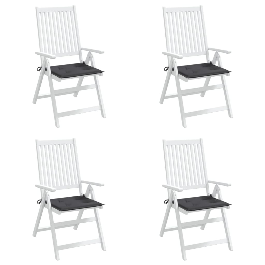 vidaXL Coussins de chaise de jardin lot de 4 anthracite 40x40x3 cm
