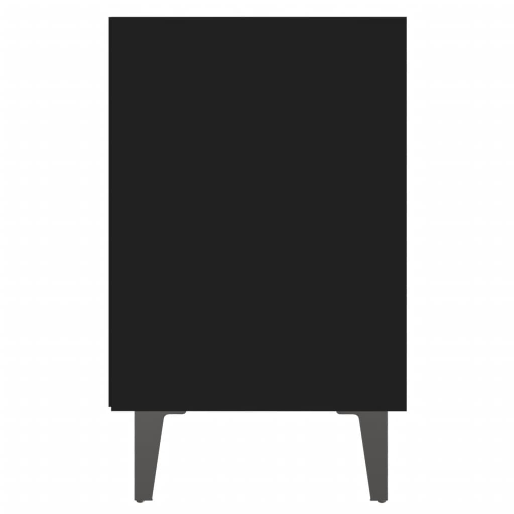 vidaXL Table de chevet avec pieds en métal noir 40x30x50 cm