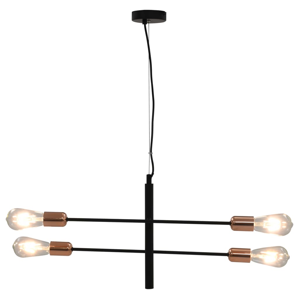 vidaXL Plafonnier avec ampoules à filament 2 W Noir et cuivre E27