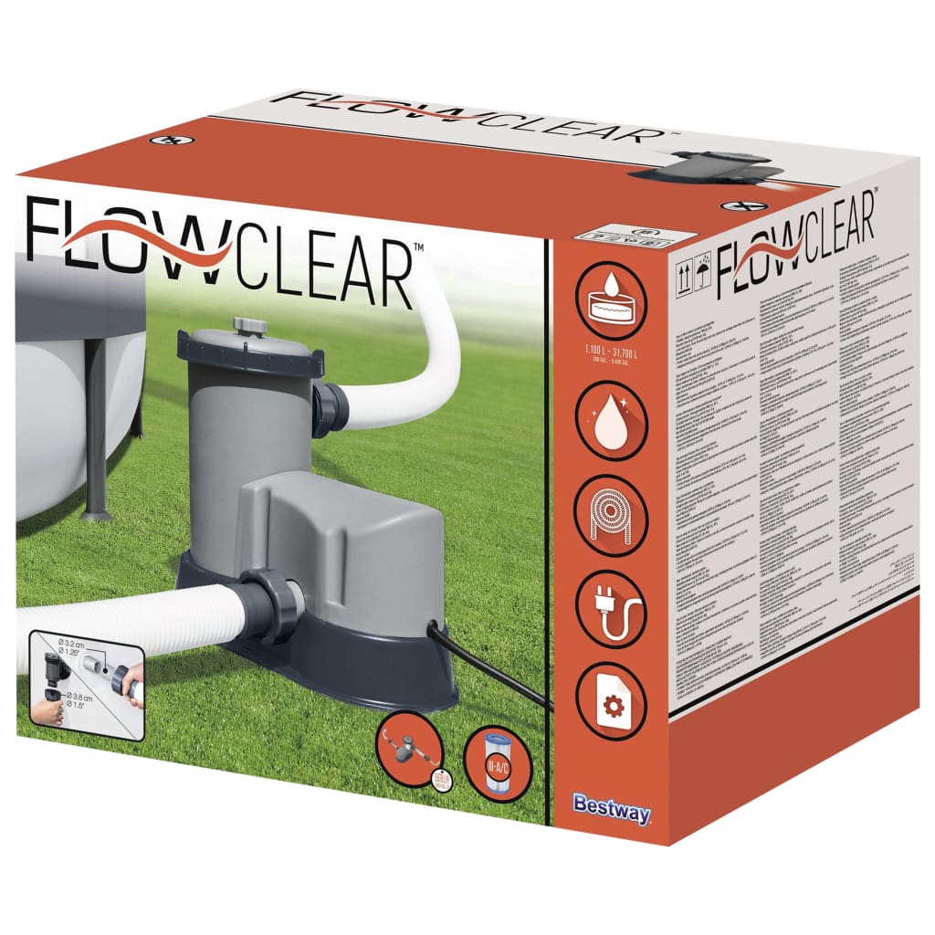 Bestway Pompe de filtration de piscine Flowclear 5678 L/h