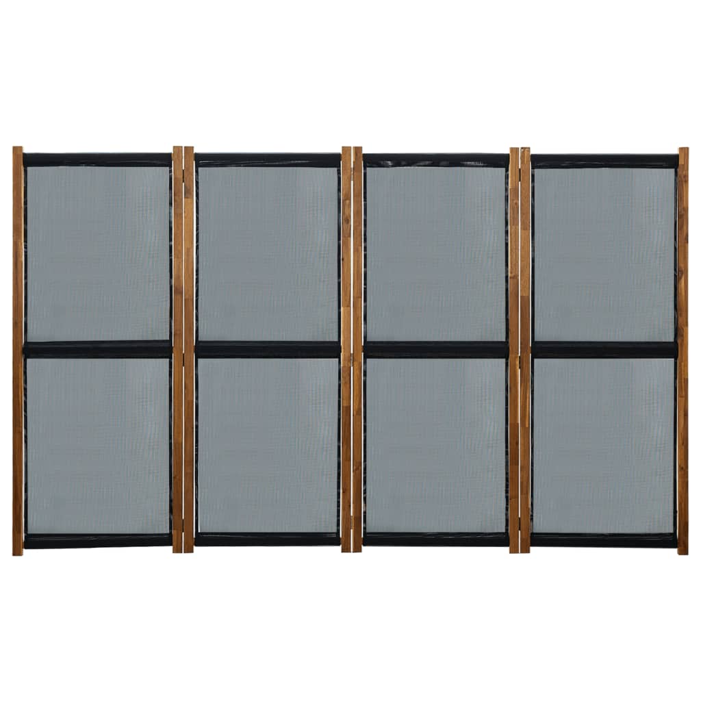 vidaXL Cloison de séparation 4 panneaux Noir 280x170 cm