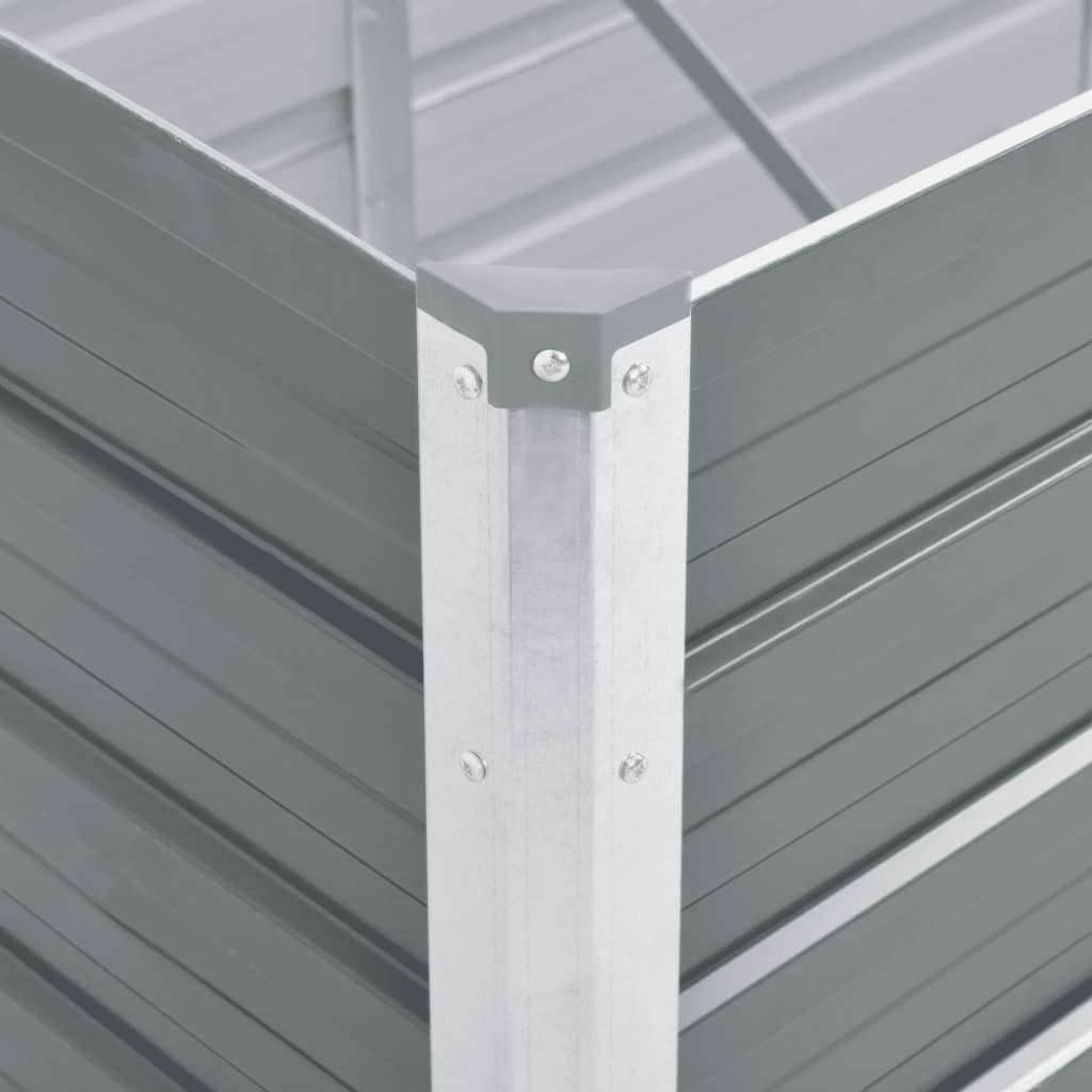 Jardinière Surélevée 240x80x44 Cm Acier Galvanisé Gris – Potager Urbain Et Décor Jardin