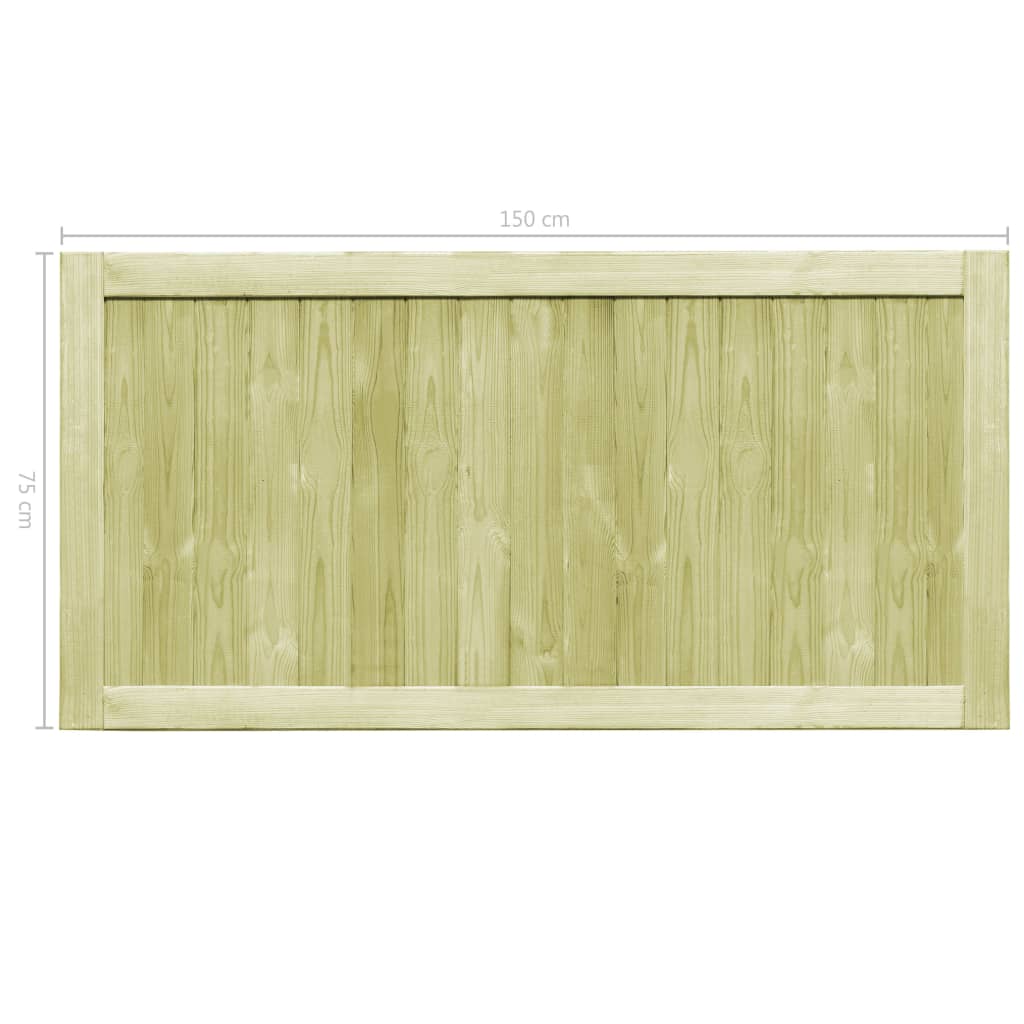 vidaXL Portillons de jardin 2 pcs Bois de pin imprégné 300x75 cm