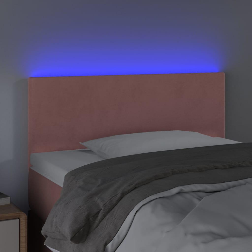 vidaXL Tête de lit à LED Rose 80x5x78/88 cm Velours