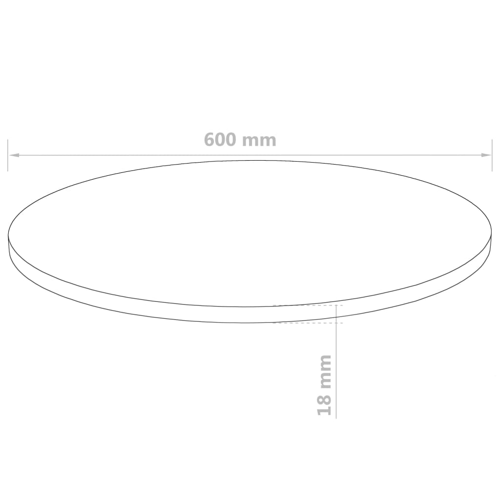 vidaXL Dessus de table Rond MDF 600 x 18 mm