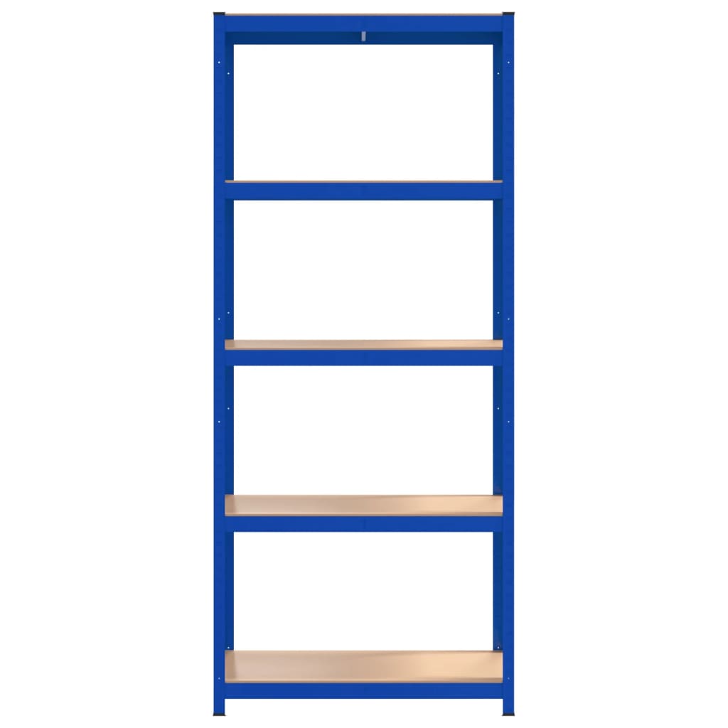 vidaXL Étagère de rangement à 5 niveaux Bleu Acier et bois ingénierie