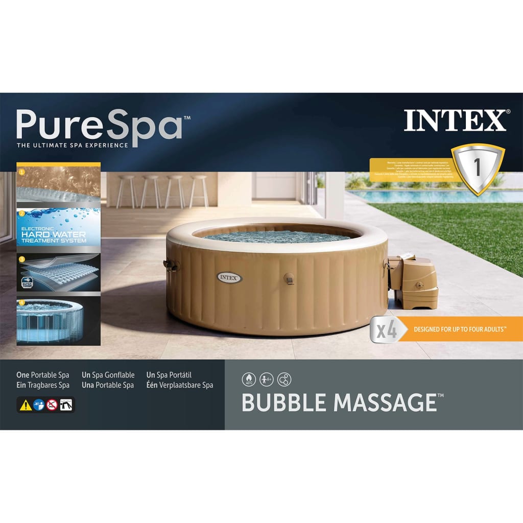 Intex Cuve thermale de massage à bulles ronde PureSpa 196x71 cm