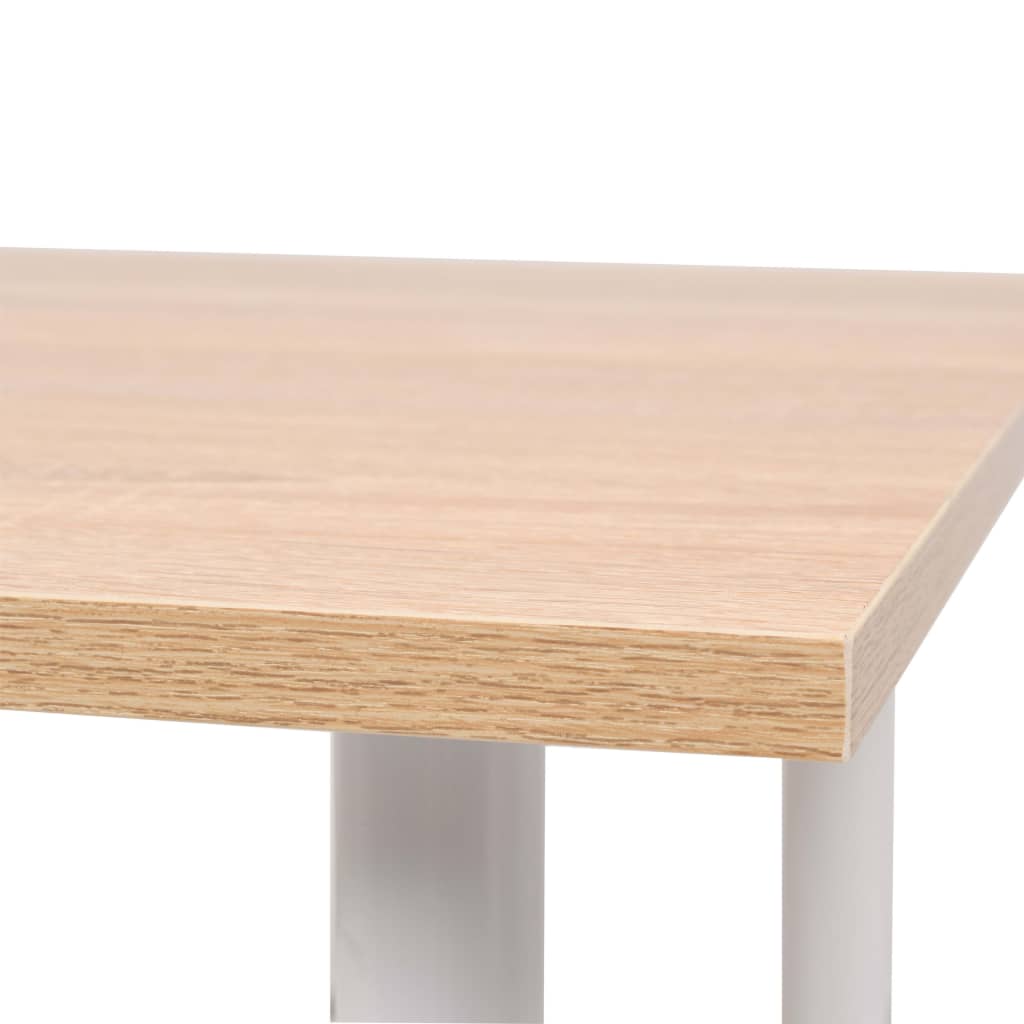 vidaXL Table de salle à manger 120x60x73 cm Chêne et blanc