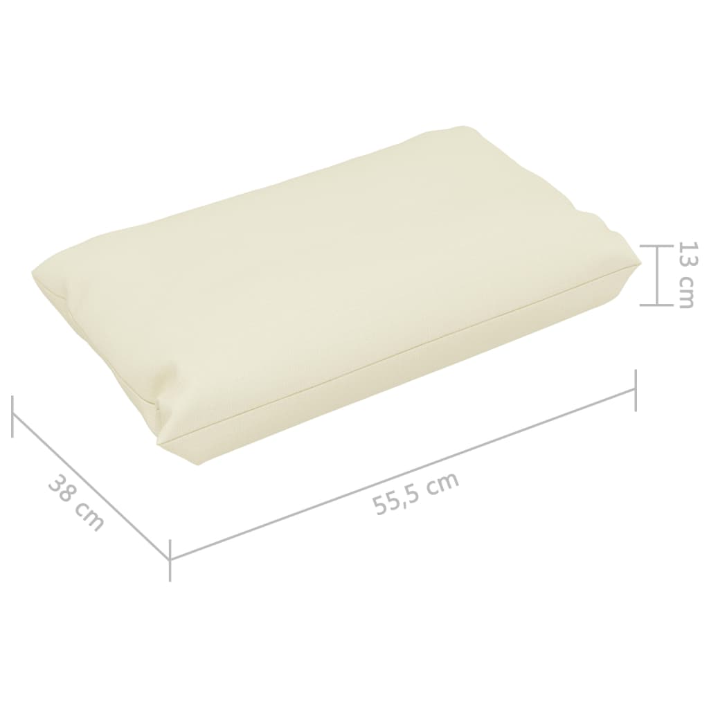 vidaXL Coussins de canapé palette 3 pcs Crème Tissu