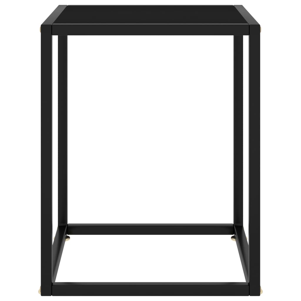 vidaXL Table basse Noir avec verre noir 40x40x50 cm