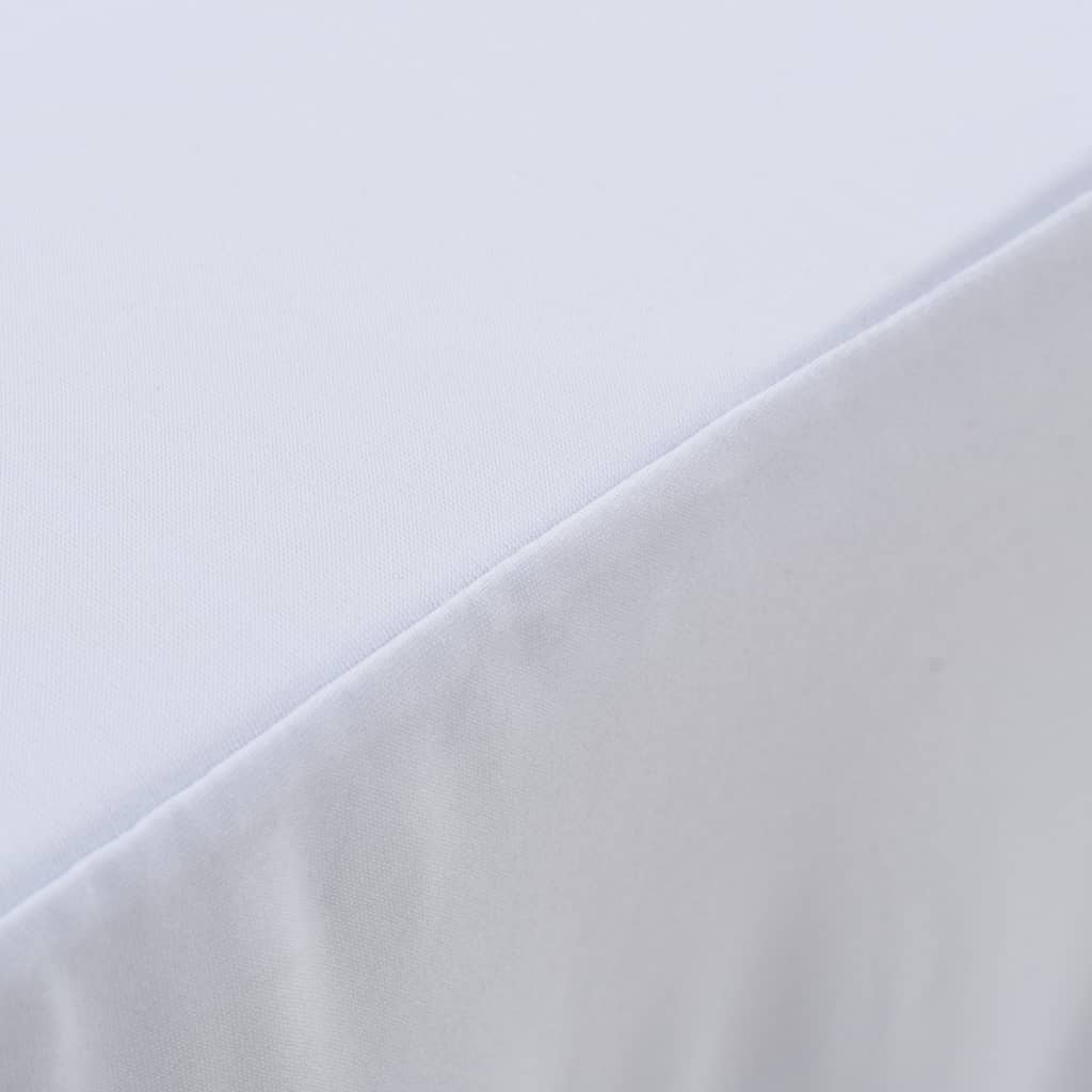 vidaXL Nappes élastiques de table avec jupon 2 pcs 243x76x74cm Blanc