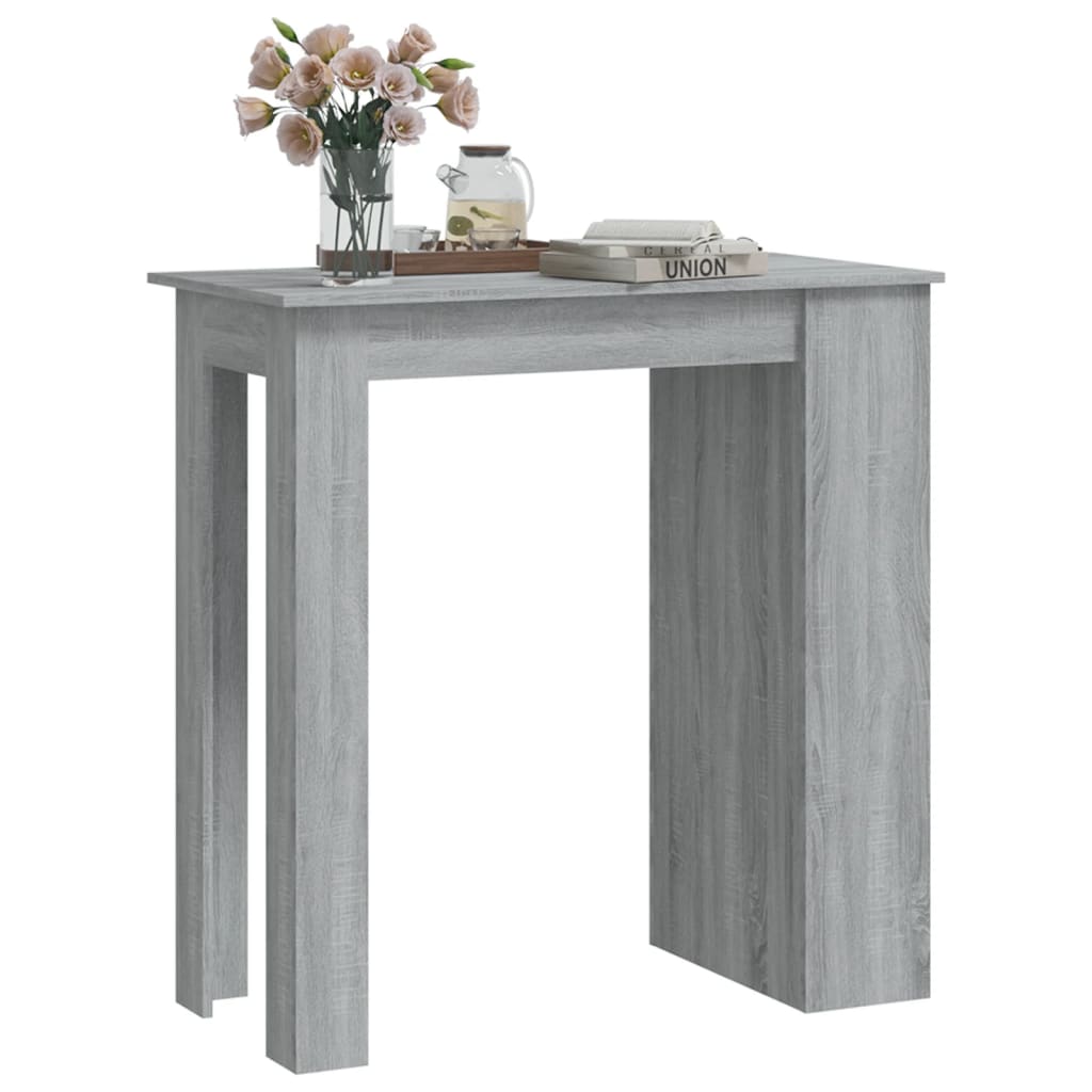vidaXL Table de bar avec rangement Sonoma gris 102x50x103,5 cm