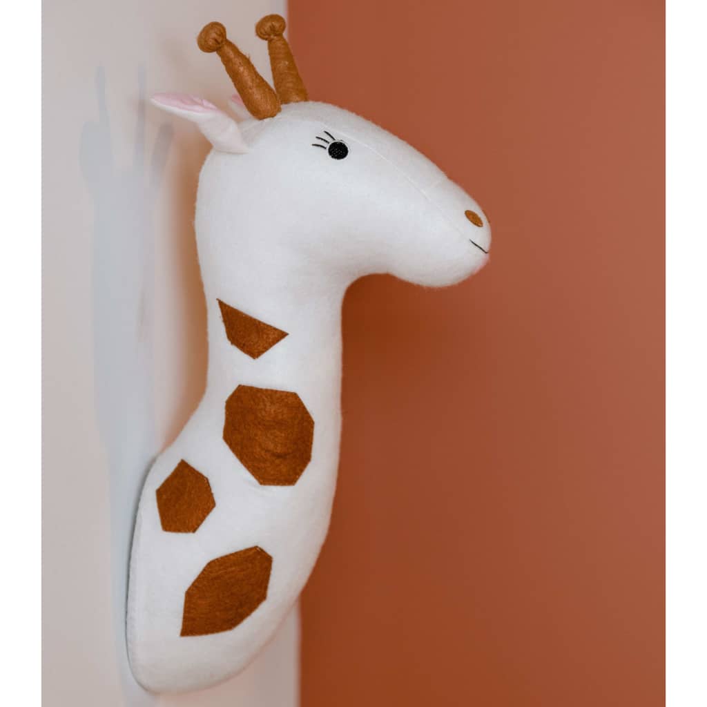 CHILDHOME Décoration murale de tête de girafe Feutre Écru