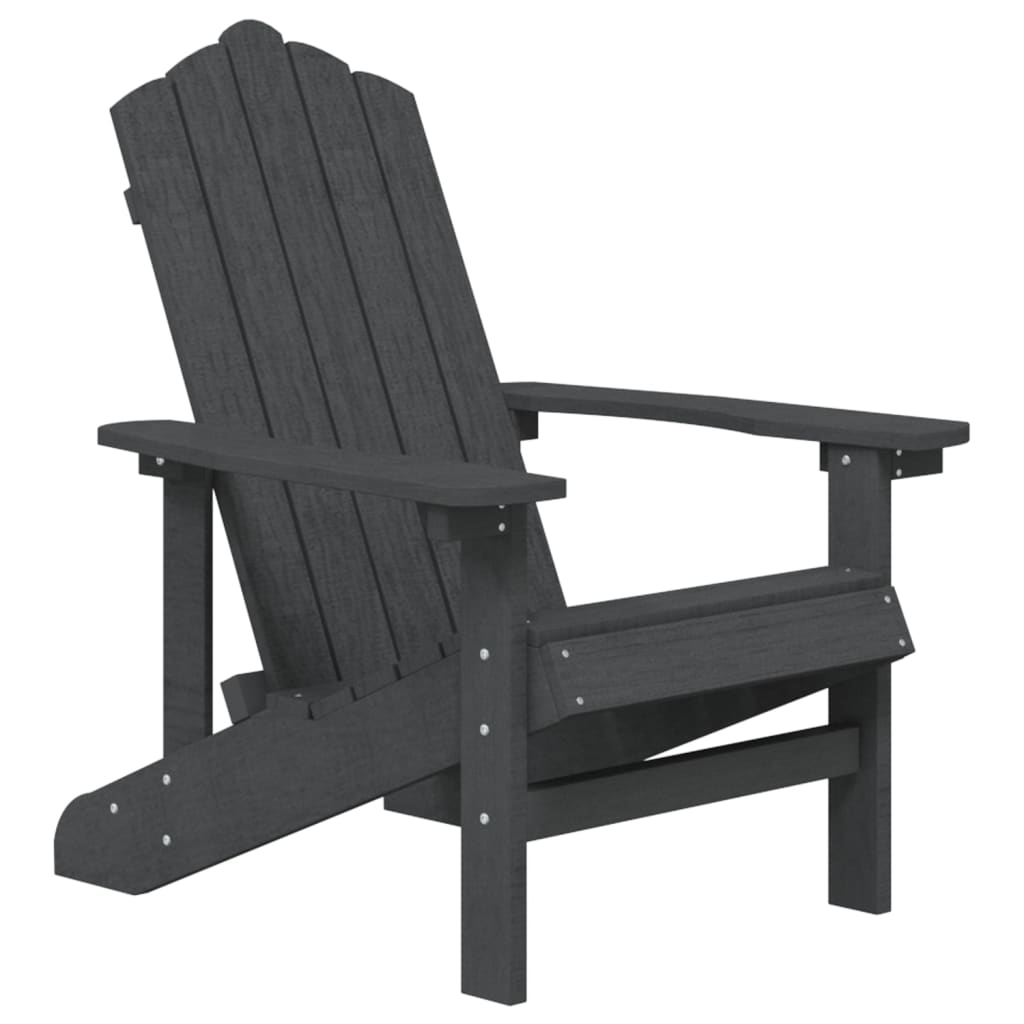vidaXL Chaise de jardin Adirondack avec table PEHD Anthracite