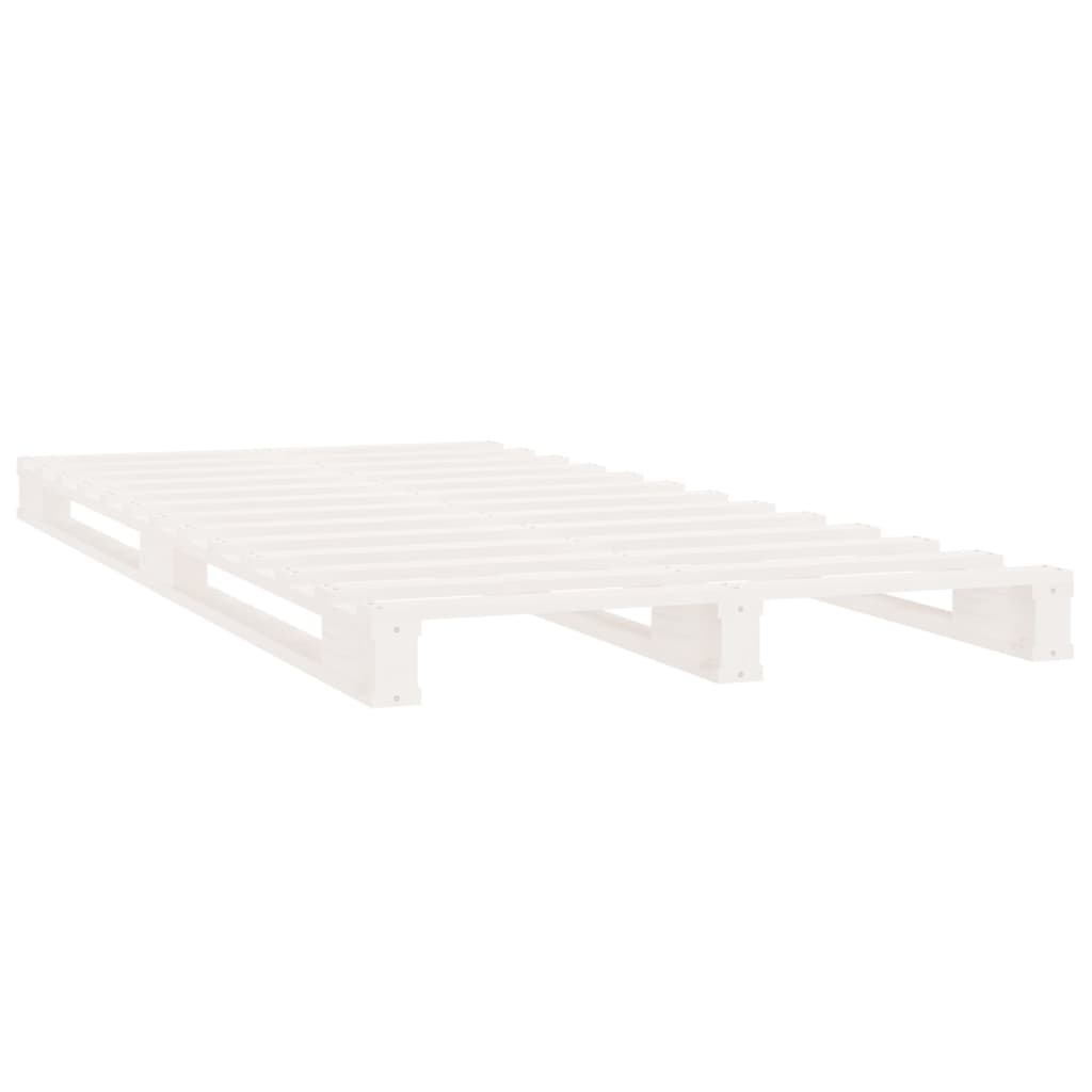 vidaXL Lit de palette blanc 75x190 cm bois pin massif petit simple