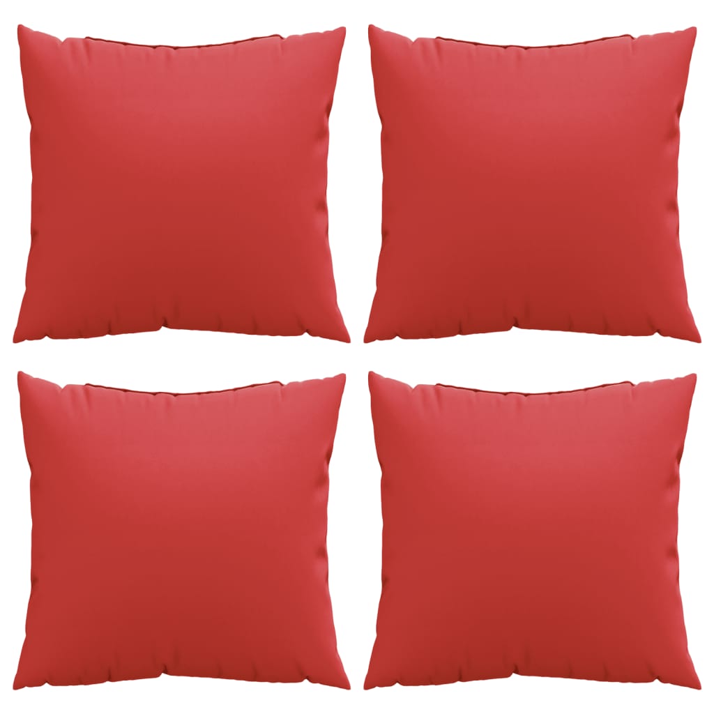 vidaXL Coussins décoratifs lot de 4 rouge 40x40 cm tissu