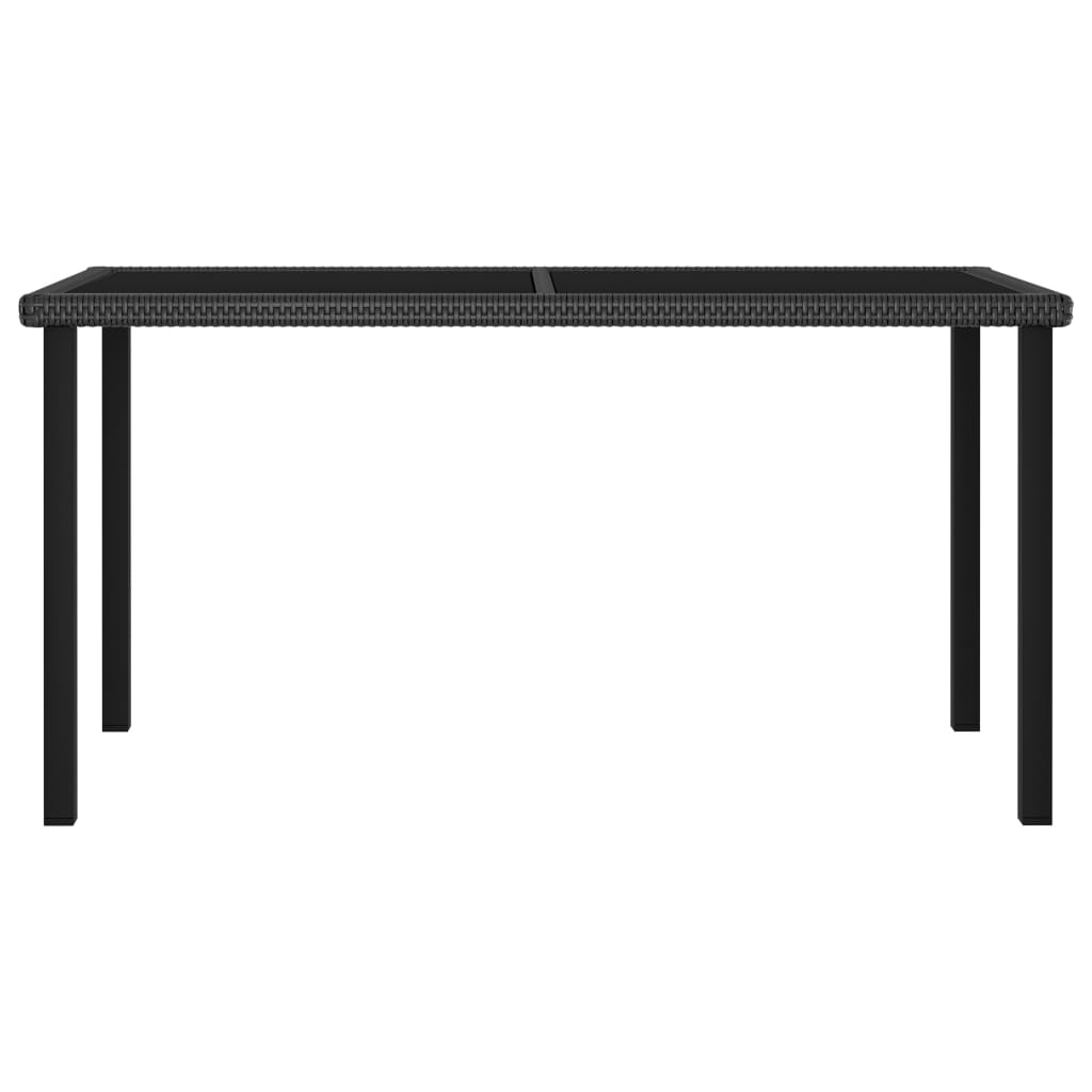 vidaXL Table à dîner de jardin Noir 140x70x73 cm Résine tressée