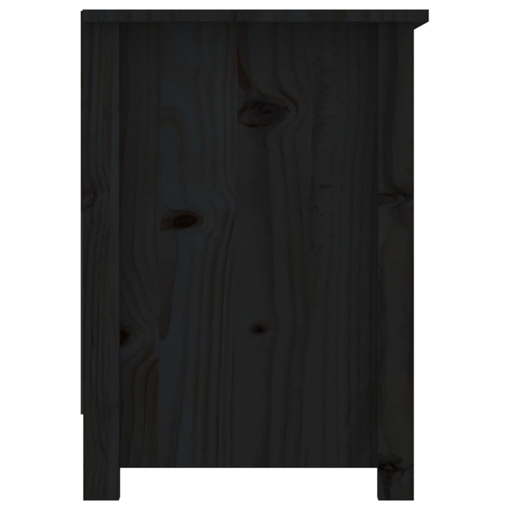 vidaXL Meuble TV Noir 103x36,5x52 cm Bois de pin massif