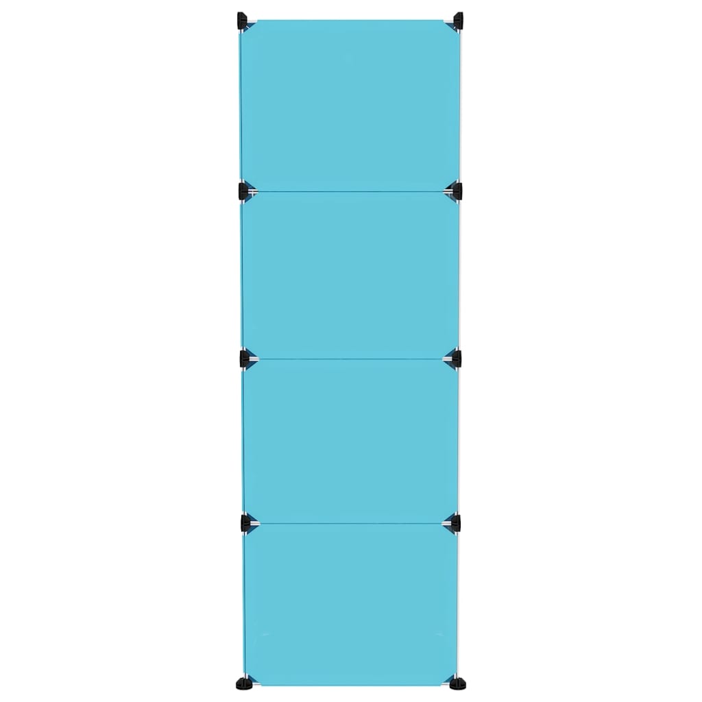 vidaXL Armoire de rangement pour enfants avec 12 cubes Bleu PP