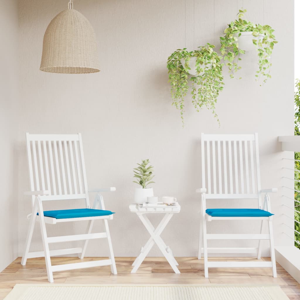 vidaXL Coussins de chaise de jardin 2 pcs Bleu 50x50x3 cm