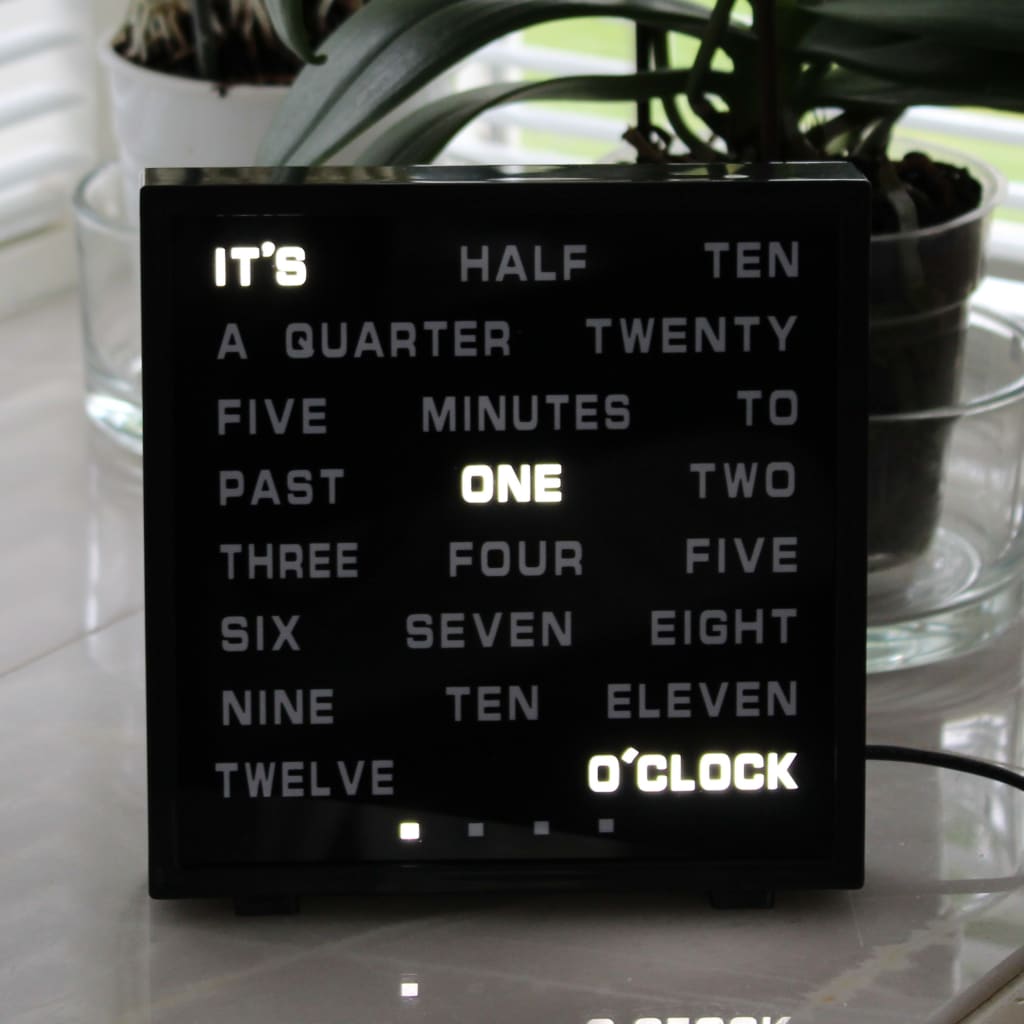 United Entertainment Horloge à mots anglais à LED 16,5x17 cm